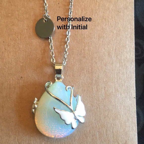 Jewelry - Butterfly Necklace w Initial Charm